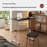 Table d'appoint mobile ergonomique et durable à hauteur réglable, bureau roulant pour le travail debout au chevet et la connexion à un tapis de course/vélo