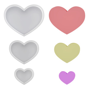 Stampo in Silicone per Ornamenti a Cuore Piccoli, Medi e Grandi in Resina Epossidica, Decorazione da Scrivania per Casa - Product Image 1
