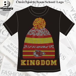 Top Selling Chiefs Lady Iron-On <strong>Rhinestone</strong> Shirts Design Custom Logo <strong>Rhinestone</strong> Sheets for Clothing - Product Image 5