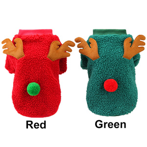 New Winter <span class=keywords><strong>Dog</strong></span> Sweater Weihnachten Haustier Kostüm Cute Elk Style Warm Fleece Hund Sweatshirt Hund Hoodie - Product Image 6