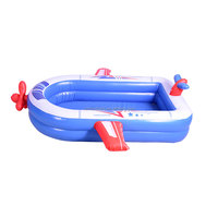 Nouvelle piscine gonflable d'éclaboussure de PVC de thème d'avion bleu pour des piscines de pulvérisation imprimées par logo personnalisé d'enfants et de famille