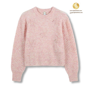 Maglione 2025 personalizzato OEM & ODM da <span class=keywords><strong>donna</strong></span> autunno inverno girocollo a maniche lunghe lavorato a maglia con <span class=keywords><strong>motivi</strong></span> floreali oversize - Product Image 2