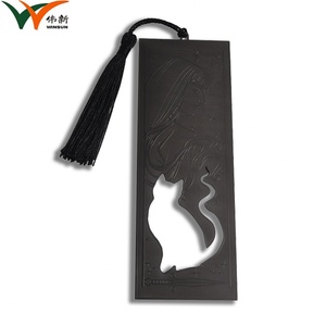 ของที่ระลึก ของขวัญ ดีไซน์ใหม่ ที่คั่นหนังสือโลหะสแตนเลสสีดำแบบกำหนดเอง ที่คั่นหนังสือแบบเจาะรู - Product Image 2