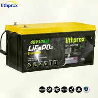 Batterie LiFePO4 48V 100AH 5KW Grade A 6000 Cycles, Batterie Lithium RV à Décharge Profonde, Bluetooth, Terminal M8, CE RoHS IP67, OEM ODM