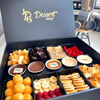 Emballage Boîte Plateau pour Brunch et Plats à Emporter, Boîtes Déjeuner Planche de Charcuterie avec Couvercle, Boîte de Grignotage Personnalisée en Carton Kraft pour Aliments