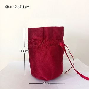 Sac à cordon en ruban perlé pour bonbons au chocolat, sac rond en velours, pochette cadeau pour bijoux, pour les cadeaux de mariage, emballage de bijoux au chocolat - Product Image 5