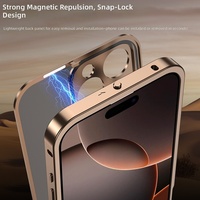 Coque de téléphone antichoc mate à boucle magnétique électroplaquée, design élastique, pour 16 Pro MAX, en acrylique transparent – Meilleure vente