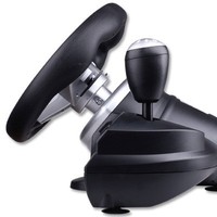 Volant de course filaire Drop FT38D6 pour PC et PS2 avec moteur à vibrations - Compatible Steam - Contrôleur de jeu de course automobile
