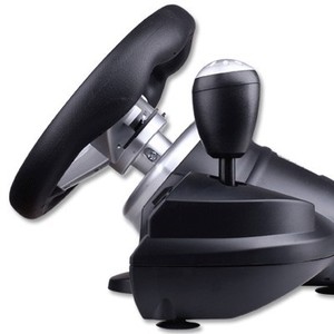 Проводной гоночный руль Drop FT38D6 для ПК и PS2 с вибромотором – совместимый с Steam контроллер для автогонок - Product Image 6