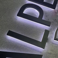 Enseigne Lumineuse Personnalisée pour Vitrine Commerciale, Plaque de Logo Rétroéclairée Extérieure Intérieure, Lettres Canal 3D LED Couleur Or