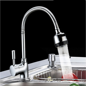 Kitchen Faucet Single Handle Pull Out <b>Spray</b> Deck <b>Mounted</b> Ceramic Valve Core 2.0-2.9gal/m - Product Image 2