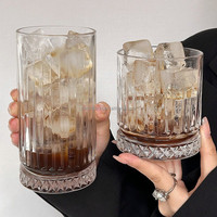 Verre à whisky rayé de luxe 360 ml, verre à whisky vintage style old fashioned avec base lourde