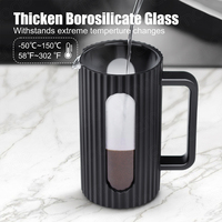 Cafetière à piston isolée avec noyau en verre résistant à la chaleur, cafetière portable pour la maison, le bureau et les voyages