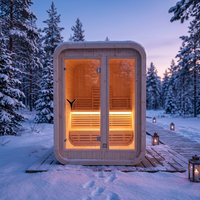 Ruang Sauna Uap Luar Ruangan Spruce 2People Size untuk Kesehatan