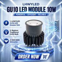 Vente directe d'usine, moule privé, module LED D50 GU10 10W COB, downlight GU10, installation facile, délai de livraison rapide, 4000K