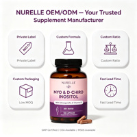 Capsules de Myo-Inositol et D-Chiro-Inositol, rapport 40:1, avec Ashwagandha et Vitamine D, pour l'équilibre hormonal et le soutien du cycle féminin, 120 unités