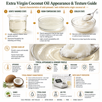 Huile de Coco Vierge Extra Pressée à Froid, Mouillée à l'Humide, issue de Fruits de Cocos Nucifera, pour Peau, Cheveux, Massage, Alimentation et Cosmétique – Matière Première