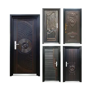 Хорошая цена, домашний интерьер, современный стиль, сплошная Стальная деревянная дверь безопасности