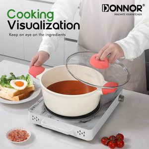 Juego de Utensilios de Cocina de Cerámica de 5 Piezas, Sartén Antiadherente, Cacerola para Leche, Cacerola Profunda para Sopa, Utensilios de Cocina para Uso Doméstico, Color Blanco - Product Image 4