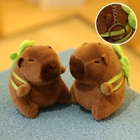 Peluche Capybara 12 cm, petite poupée pendentif, porte-clés, breloque de sac, figurine transfrontalière, rembourrée en polyester et coton PP pour filles