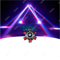 Lumière mobile LED à zoom à six bras avec corps de lampe en aluminium émettant des couleurs RVB, contrôle DMX sans fil, protection IP33 pour DJ Disco