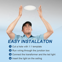 Plafonnier encastré LED 3CCT sélectionnable en couleur de 4 pouces, panneau lumineux LED, spot LED, downlight, spot avec boîte de jonction