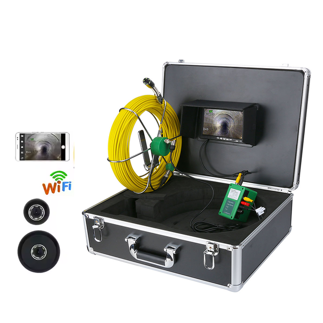 7" LCD 22mm 20-50m 1000 TVL Drain Pipe Sewer Inspection Camera System Inspection Endoscope Waterproof IP68 Snake Video Camera