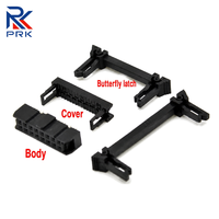 Soket IDC Tipe Butterfly Clip Pitch 2.54mm untuk Terminasi Kabel Flat Ribbon, Pemasangan PCB Bebas Solder
