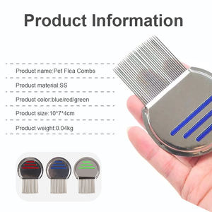 مشط محمول من الفولاذ المقاوم للصدأ للاستخدام المستدام سهل الاستخدام ومباشر لعلاج القمل والبراغيث للقطط والكلاب - Product Image 6