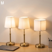 Lampe de table portable, réglable, moderne, luxueuse, en tissu, rechargeable, sans fil, LED, avec commande tactile, pour restaurant, bureau, maison