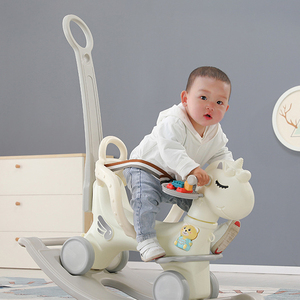 Động vật thiết kế 4 bánh xe nhựa trượt Rider Rocking Horse <span class=keywords><strong>3</strong></span> trong 1 trẻ em Walker trẻ em đi xe trên Rocking Horse - Product Image 2