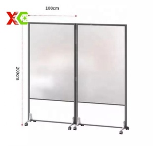 Cloison mobile à roulettes en acrylique transparent dépoli, anti-collision, facile à déplacer pour les espaces médicaux et les bureaux - Product Image 2