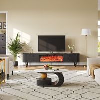 Mueble de TV Moderno de Lujo para Sala de Estar u Hotel, con Chimenea y Llama 3D, de MDF y Metal, para Televisores de hasta 65 Pulgadas