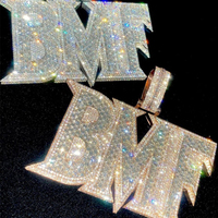 Pendentif Lettre Personnalisé Hip Hop en Moissanite pour Homme, Plaqué Or, Certifié GRA, Bijoux Fins Longue Durée de Couleur, Chaînes avec Logo et Nom