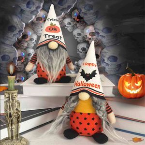 Muñeco de Peluche de Gnomo sin Rostro de Halloween, Figura de Rodolfo con Patrón de Calabaza y Murciélago, Adorno Decorativo para Mesa de Hogar y Fiestas - Product Image 5