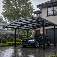 Abri de voiture en polycarbonate et aluminium robuste, toutes saisons, avec revêtement anti-UV, personnalisable, fournisseur OEM, vente directe d'usine