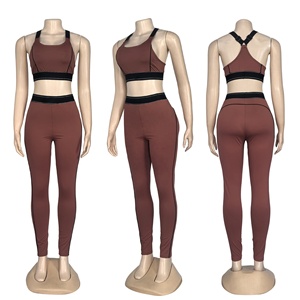 Ensemble de sport respirant d'été taille haute, effet push-up fessier et compression abdominale, comprenant un soutien-gorge de sport très élastique et un legging, 2 pièces, pour la course - Product Image 5