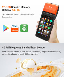 New H5 4 gam Wifi <span class=keywords><strong>Android</strong></span> cầm Tay <span class=keywords><strong>POS</strong></span> Máy thanh toán tiền mặt đăng ký điện thoại di động tất cả trong một hệ thống <span class=keywords><strong>POS</strong></span> cho bán lẻ Tàu nhà hàng - Product Image 2
