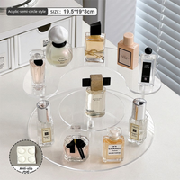 Présentoir à 3 niveaux en acrylique transparent pour parfums, support incurvé avec base ronde pour colognes, cosmétiques et comptoirs de vanité