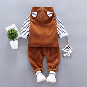 Vêtements pour bébé garçon, nouvelle collection automne, très demandés, ensemble 3 pièces, 1-4 ans - Product Image 5