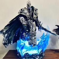 Lich King World of Warcraft Arthas Chevalier Mortel Figurine en PVC avec effet de poussière Anime Fantasy & Sci-Fi