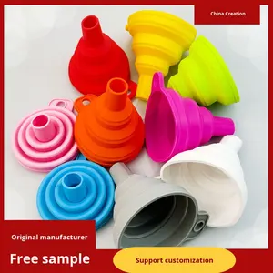 ชุดกรวยพลาสติกเกรดอาหาร ใช้ซ้ำได้ ปลอดภัยสำหรับเครื่องล้างจาน สำหรับใส่น้ำมัน น้ำส้มสายชู ไวน์ ของเหลว แบบพับได้ ขนาดเล็ก ชุดสี่ชิ้น ขายส่ง - Product Image 2