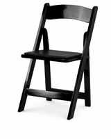 Chaise pliante en plastique résine, couleur unie noire, design durable, profil compact pliable pour hôtel, maison, mariage, vente en gros