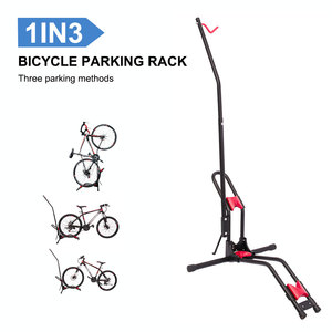 Support de présentation de vélo 3-en-1 en acier robuste, réglable, multifonctionnel, détachable, pour montage au sol, support de stationnement et de réparation, finition poudrée - Product Image 1