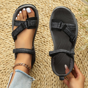 2026 summer new sport style thick platform adjustable velcro casual beach sandals for women wholesale - Product Image 4