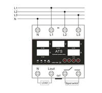 Interruptor de Transferencia Automática ATS de Doble Potencia de Tres Vías con 5 Pantallas 63A 80A 100A Protector de Sobre/Bajo Voltaje Corriente Monofásica