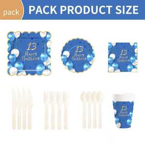 DAMAI Artículos para Fiesta de 13 Años, Platos y Servilletas Azules y Dorados para Fiesta de 13 Años, Decoraciones y Recuerdos para Niños - Product Image 2