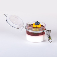Vente en gros de pots alimentaires hermétiques en plastique PS de 90 ml, pots pour herbes médicinales, coupes à fruits, coupes à dessert jetables transparentes avec couvercle