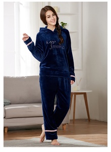 Venta caliente de fábrica personalizada pijamas de etiqueta privada de invierno de manga larga conjuntos de pijamas elásticos para mujeres Black Friday Christmas Hooded <span class=keywords><strong>PAJ</strong></span> - Product Image 6