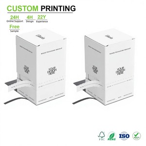 Caja de Venta al por Menor Blanca Minimalista Personalizada, Cartón con Cierre de Cremallera Fácil de Abrir con Tira de Extracción Integrada para Productos Tecnológicos al por Mayor - Product Image 1
